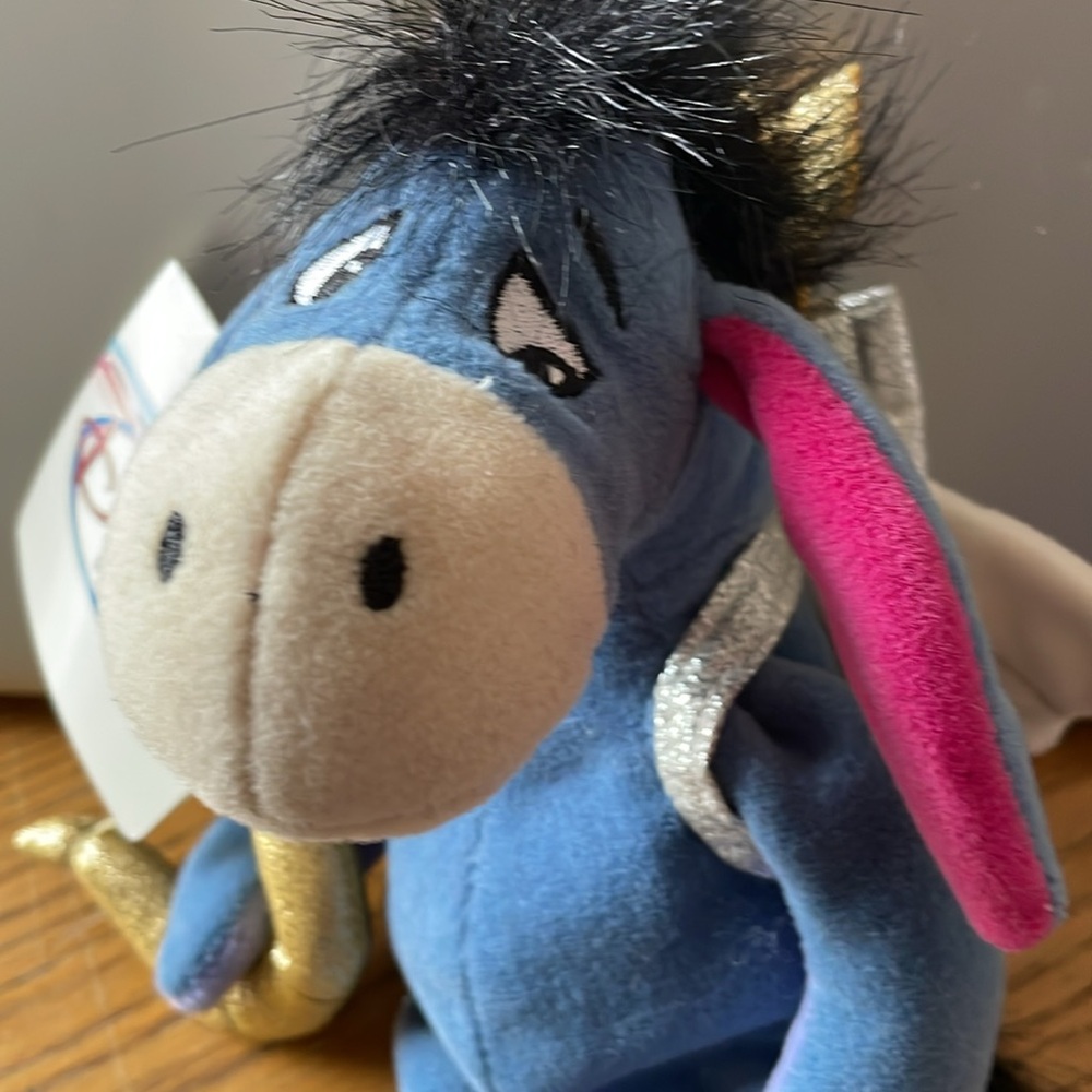 Disney Store Winnie The Pooh Eeyore Cupid Bean Bag Plush Stuffed Animal Toy 9” - Picture 4 of 4